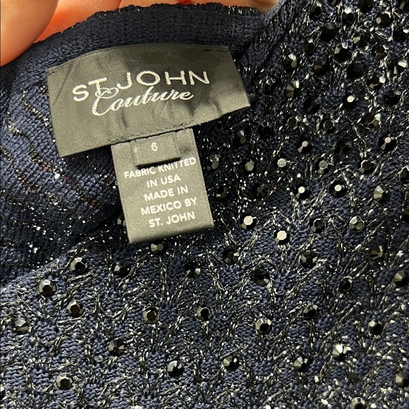 St. John Navy Studded Sleeveless Dress - Picture 11 of 11